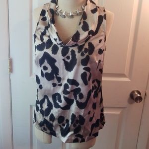 Sz 4 ANN TAYLOR silk leopard blouse